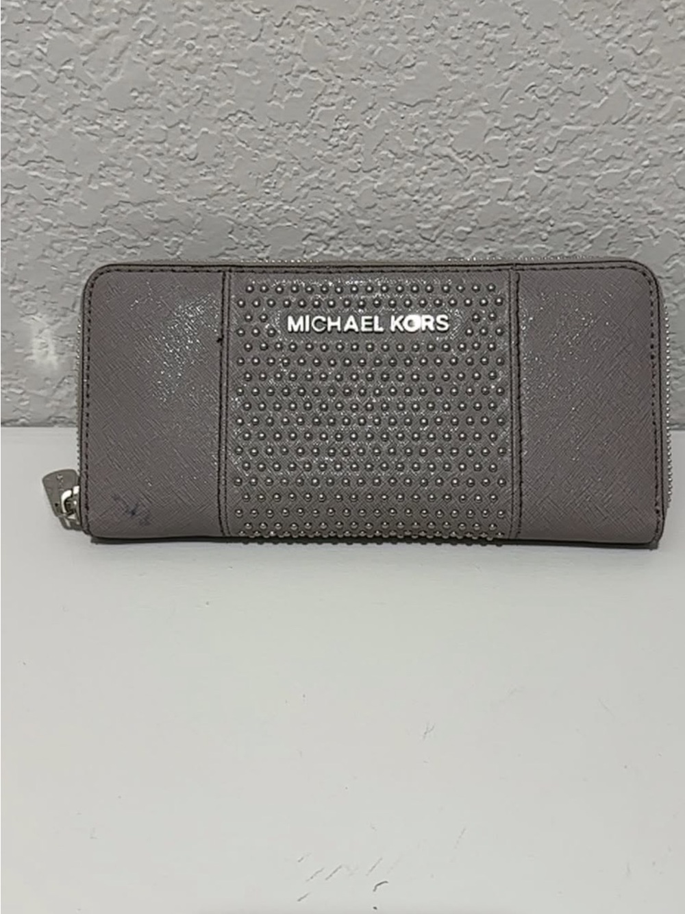 Michael Kors Silver Studded Zip Wallet - Picture 4 of 4